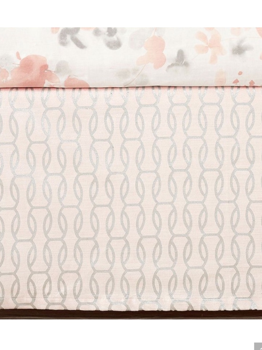 POTTERY BARN AMELIA PINK VELVET CRIB SKIRT NEW!